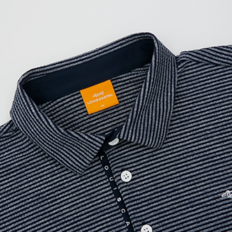 [ルイカステル] メンズフロントストライププリントTシャツ