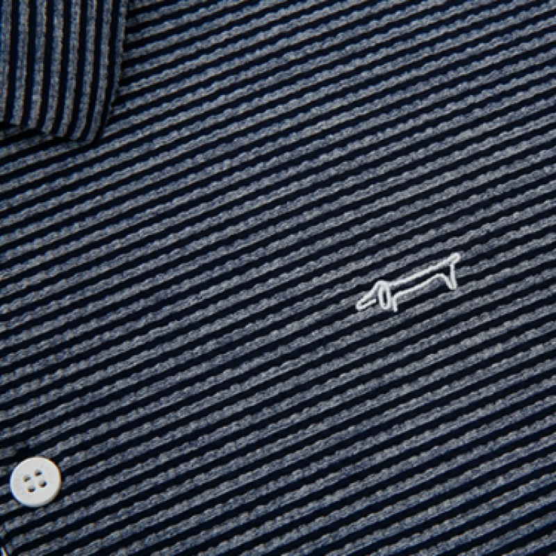 [ルイカステル] メンズフロントストライププリントTシャツ