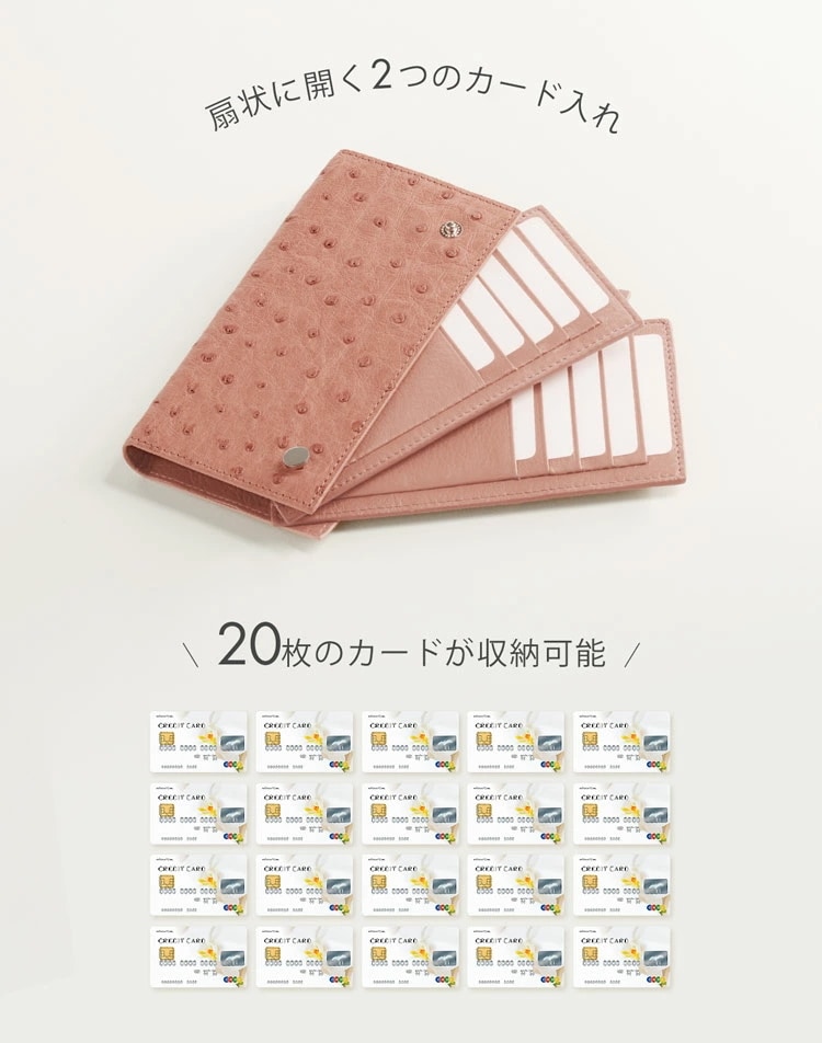 オーストリッチレザーカードケース ネコポス対応 名刺入れ