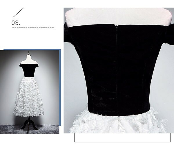 ドレス ミモレ丈 大人 ピアノ 発表会 ドレス 演奏会 ミディアムドレス 袖あり オフショルダー ベロア コサージュ 羽 上品 パーディードレス Aライン フォーマル 小さいサイズ ファスナー 可愛い