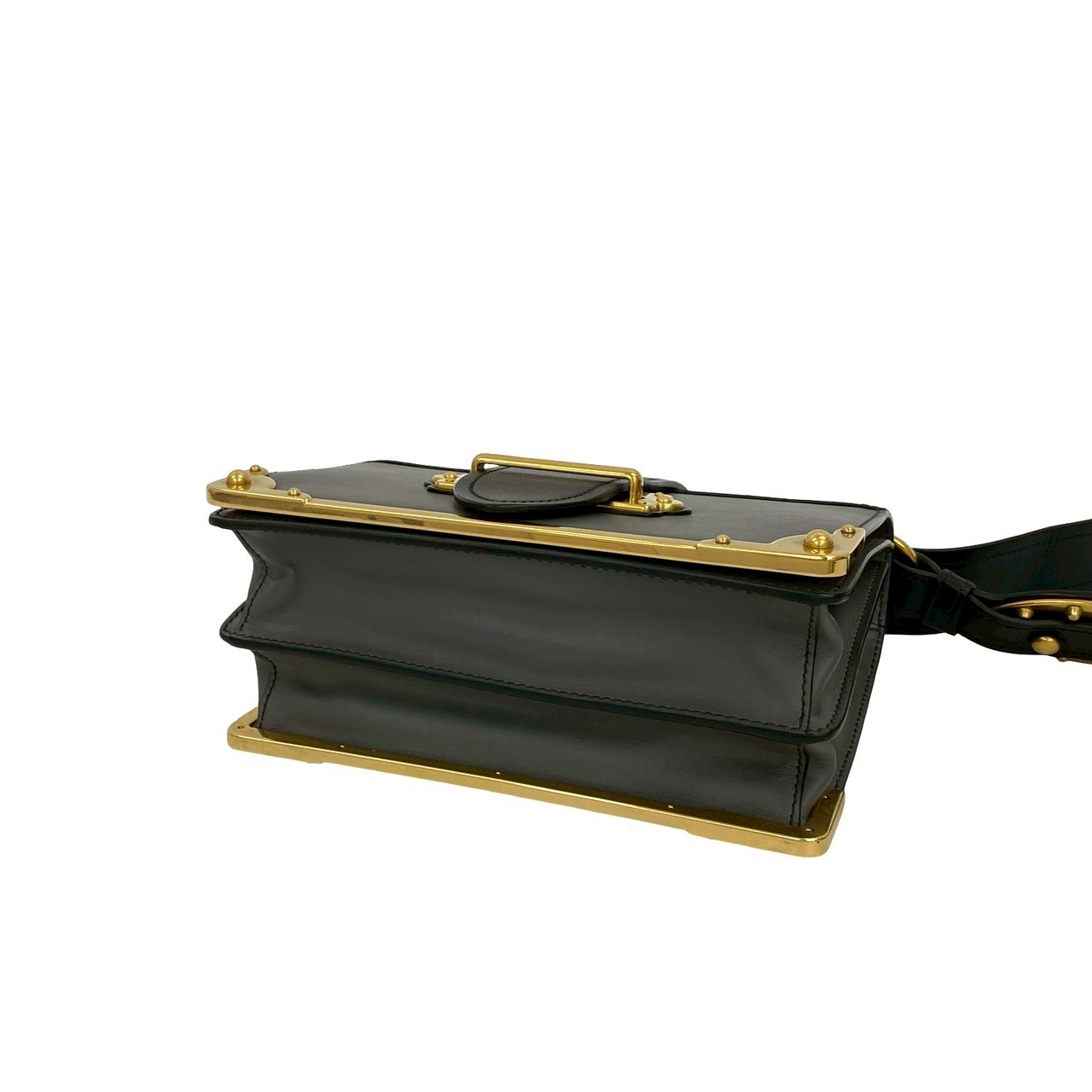 カイエ ロゴ 金具ショルダーバッグ レザー グレー 40276