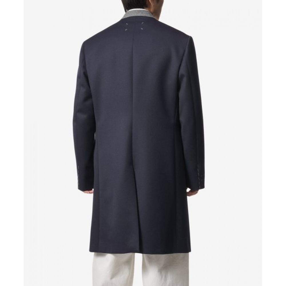 メゾンマルジェラメンズキャバルリーコート-ネイビー/SI1AA0001S48109524 メゾンマルジェラメンズキャバルリーコート-ネイビー/SI1AA0001S48109524