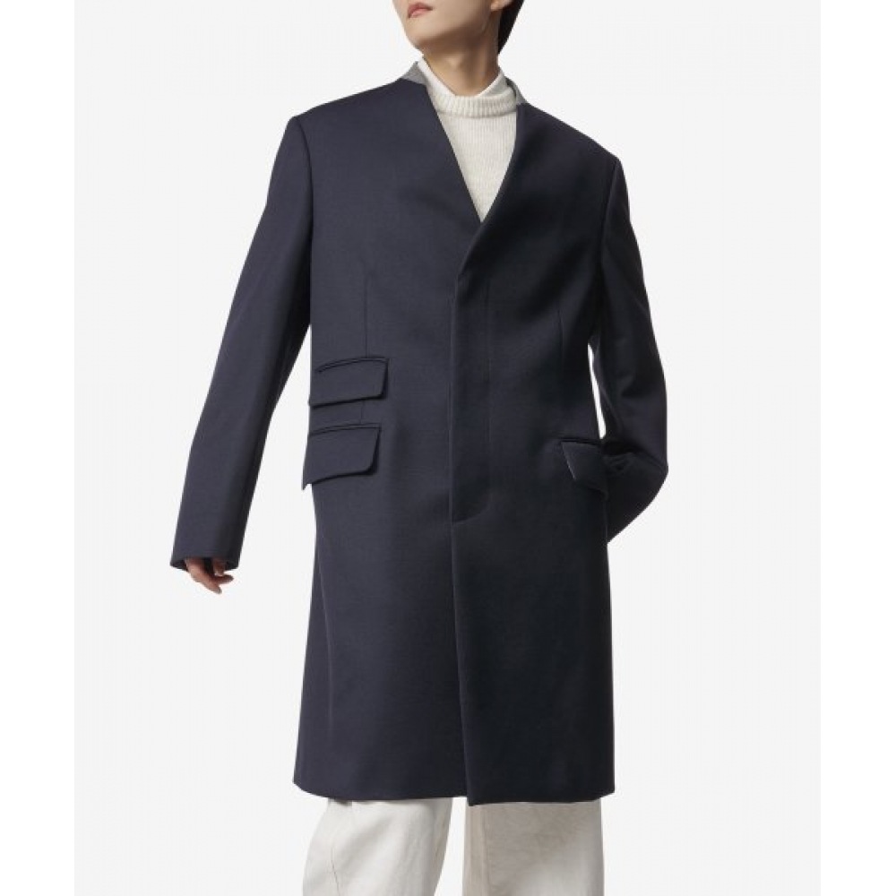 メゾンマルジェラメンズキャバルリーコート-ネイビー/SI1AA0001S48109524 メゾンマルジェラメンズキャバルリーコート-ネイビー/SI1AA0001S48109524