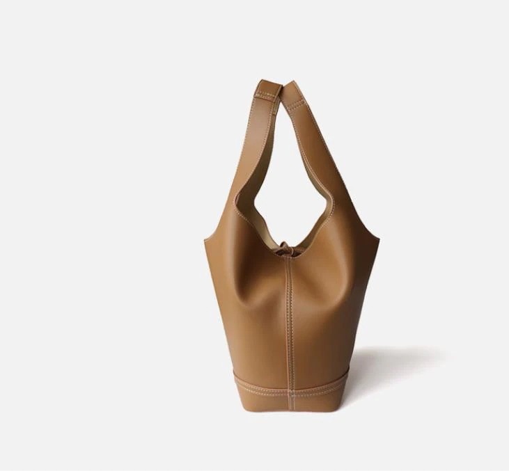 新しい牛革ワンショルダーポータブルレザー野菜バスケットバッグ日本のトートバッグショッピングバッグ女性 新しい牛革ワンショルダーポータブルレザー野菜バスケットバッグ日本のトートバッグショッピングバッグ女性