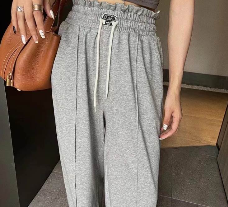 ボトムス パンツ スウェット 部屋着 ジョガーパンツ ストレートパンツ ロング丈 ストレート ハイウエスト ウエストゴム 伸縮性 大人可愛い きれいめ シンプル カジュアル 大人 上品 おしゃれ 無地