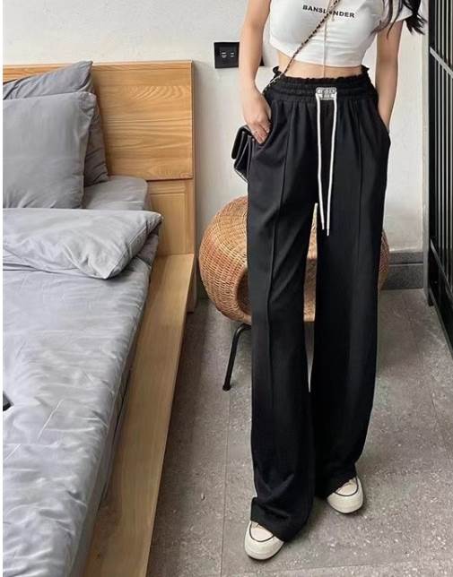 ボトムス パンツ スウェット 部屋着 ジョガーパンツ ストレートパンツ ロング丈 ストレート ハイウエスト ウエストゴム 伸縮性 大人可愛い きれいめ シンプル カジュアル 大人 上品 おしゃれ 無地