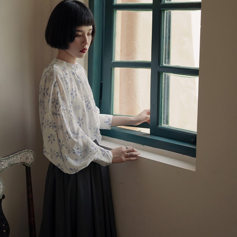 花柄ブラウス レディース おしゃれ シャツ ブラウス 長袖 オフィス シフォントップス 合わせやすい 花柄ブラウス レディース おしゃれ シャツ ブラウス 長袖 オフィス シフォントップス 合わせやすい