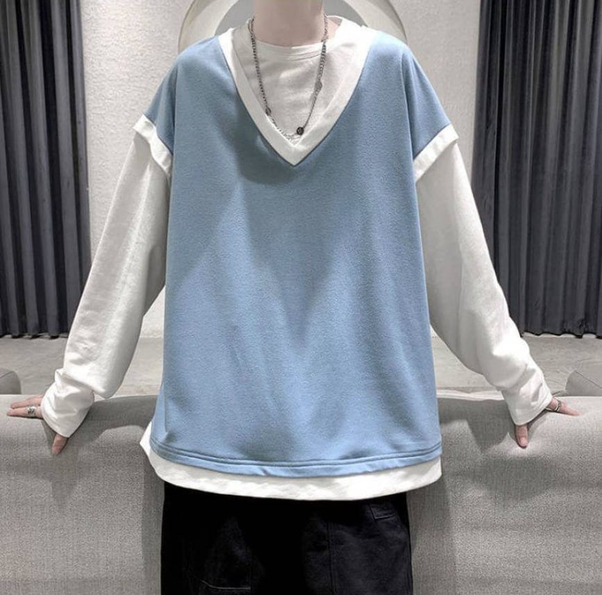トップス 上着 人気 おすすめ おしゃれ お洒落 激安 安い プチプラ ロンT ロンティー 長袖Tシャツ Tシャツ ティーシャツ ラウンドネック 丸首 コットン 綿 ポリエステル レイヤード