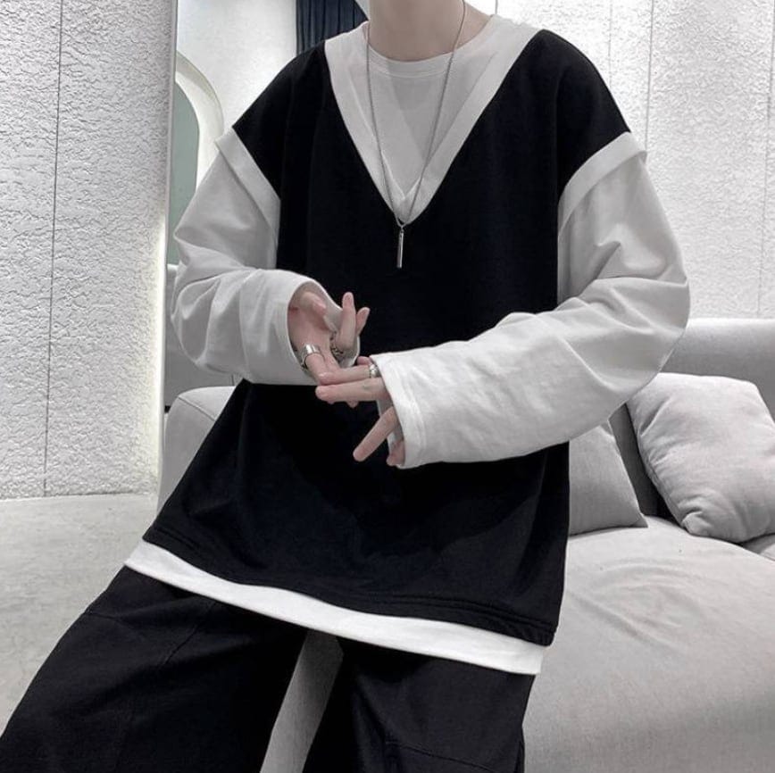 トップス 上着 人気 おすすめ おしゃれ お洒落 激安 安い プチプラ ロンT ロンティー 長袖Tシャツ Tシャツ ティーシャツ ラウンドネック 丸首 コットン 綿 ポリエステル レイヤード