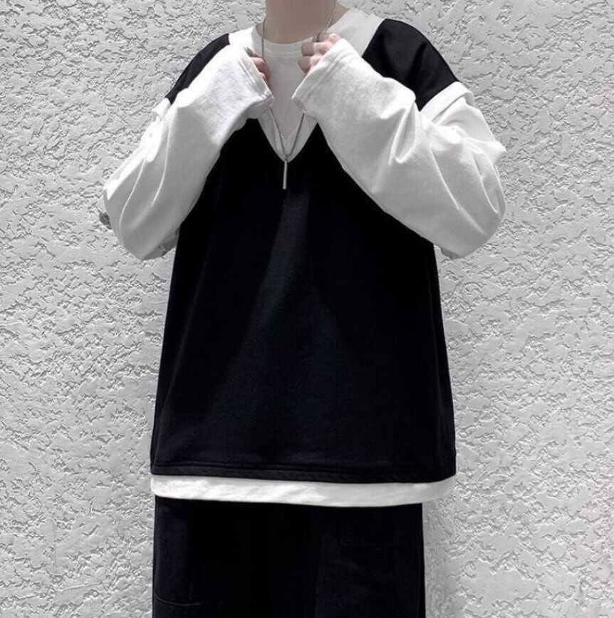 トップス 上着 人気 おすすめ おしゃれ お洒落 激安 安い プチプラ ロンT ロンティー 長袖Tシャツ Tシャツ ティーシャツ ラウンドネック 丸首 コットン 綿 ポリエステル レイヤード