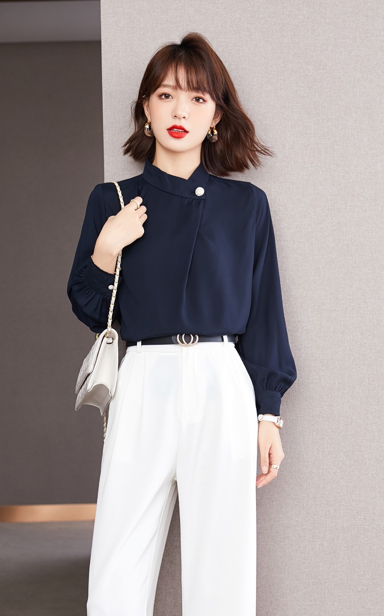 レディース トップス ブラウス 長袖 ハイネック かわいい 大人可愛い きれいめ シンプル 上品 おしゃれ かっこいい こなれ感 クール モード系 エレガント モダン 主役級 存在感 抜け感 都会的