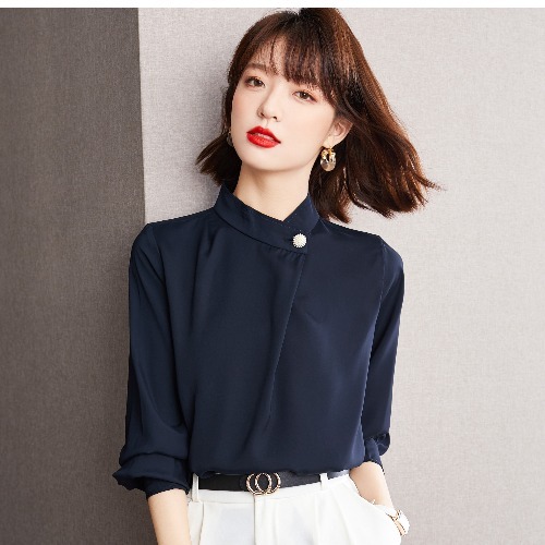 レディース トップス ブラウス 長袖 ハイネック かわいい 大人可愛い きれいめ シンプル 上品 おしゃれ かっこいい こなれ感 クール モード系 エレガント モダン 主役級 存在感 抜け感 都会的