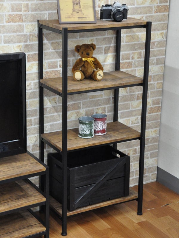 オープンラック 4段 ブルックリンスタイル ヴィンテージ調 幅50cm オープンラック 4段 ブルックリンスタイル ヴィンテージ調 幅50cm