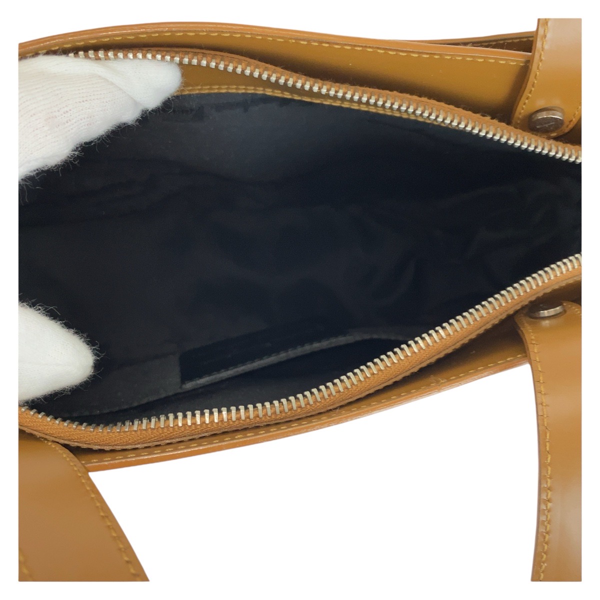 美品 ガンチーニ ライトブラウン キャメル シルバー金具 レザー トートバッグ ショルダーバッグ レディース 410064