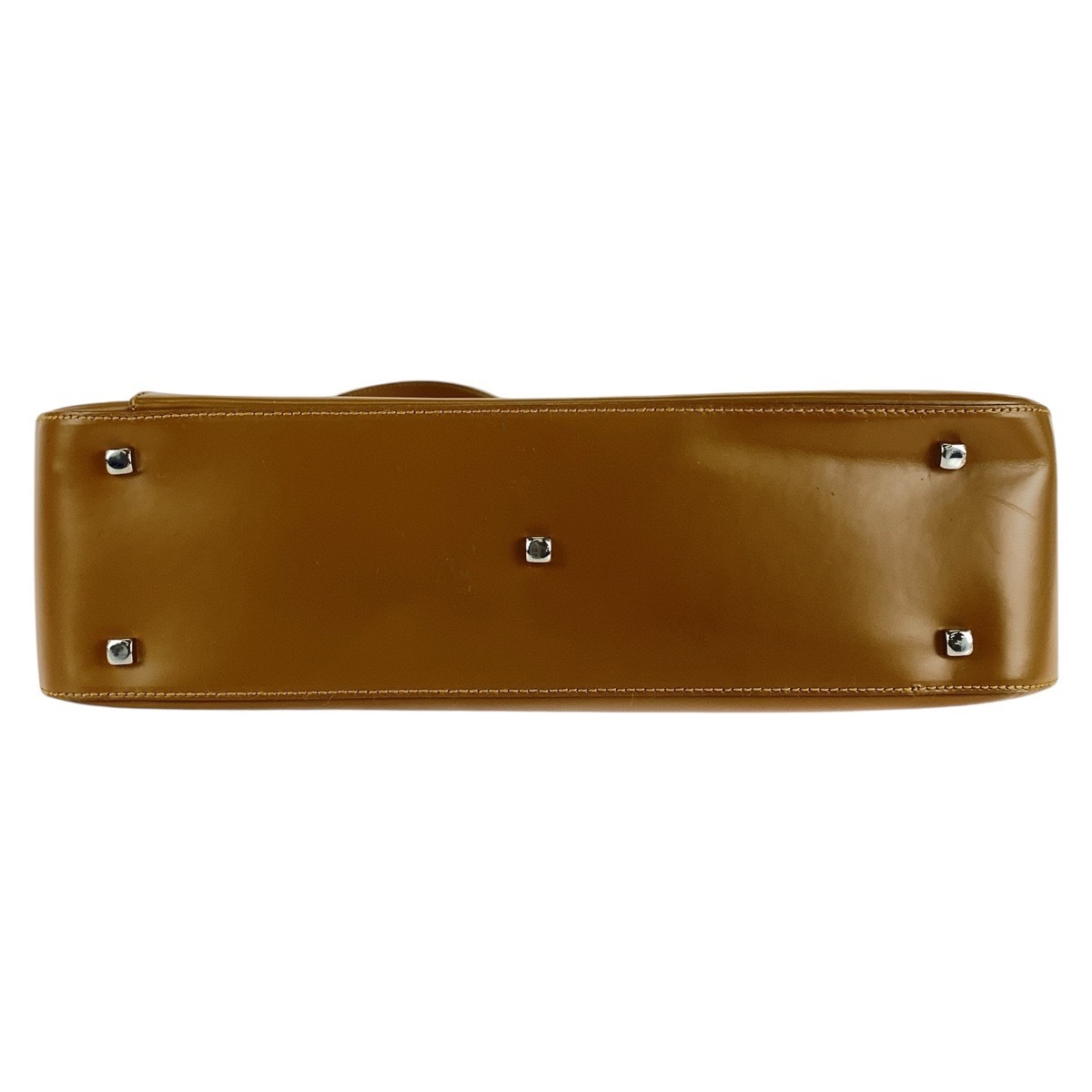 美品 ガンチーニ ライトブラウン キャメル シルバー金具 レザー トートバッグ ショルダーバッグ レディース 410064