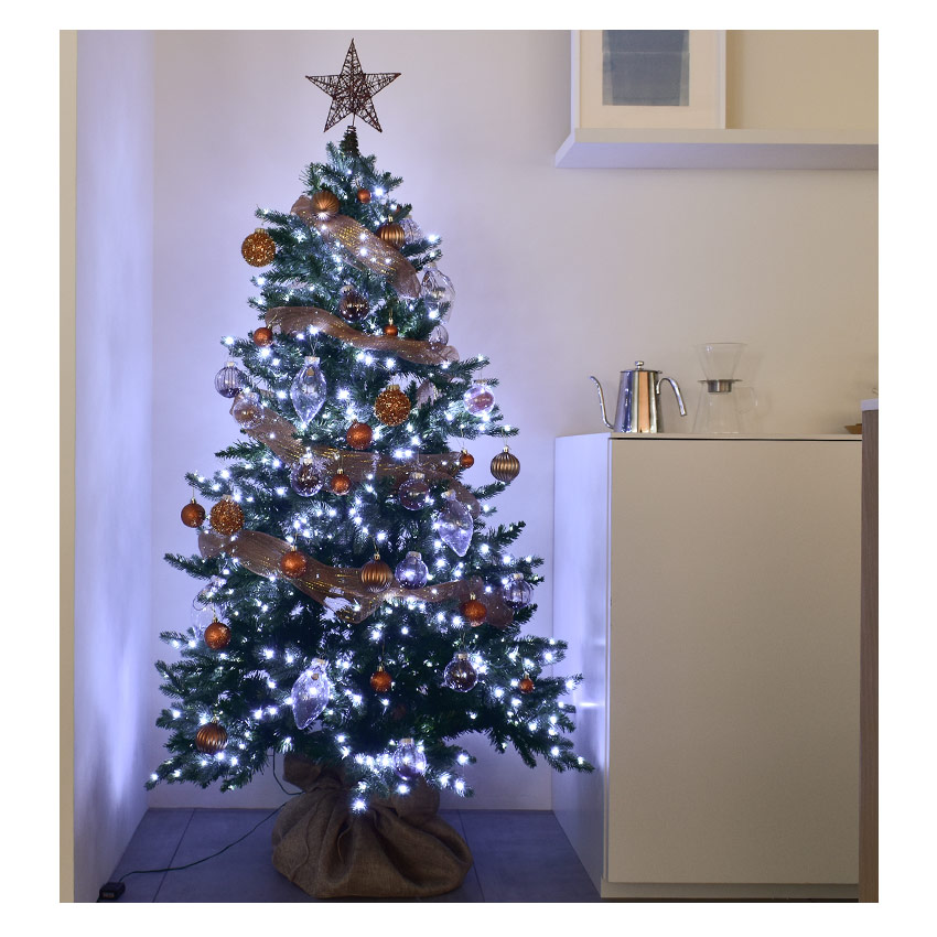モダンツリー オーナメント付属 デコレーション フルセット 150cm christmas かわいい おしゃれ LED ライト リアル まるで本物 緑 リビング 寝室 組み立て簡単 飾り付き inoshishi-teacher.com
