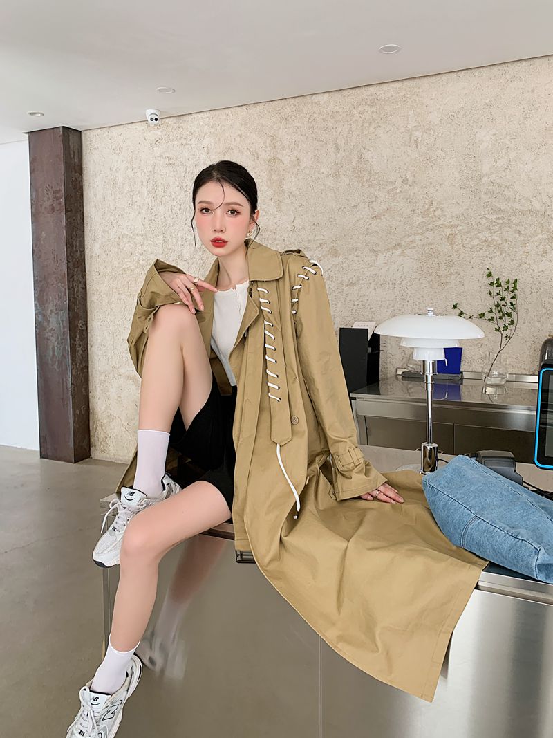 【日本未発売】トレンチコート ドローストリング コート ジャケット アウター ウインドブレーカー 【日本未発売】トレンチコート ドローストリング コート ジャケット アウター ウインドブレーカー