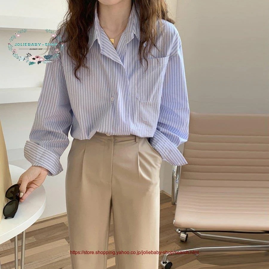 ストライプ柄 シャツ 長袖 ロングシャツ ストライプ柄シャツ長袖ロングシャツ カーディガン