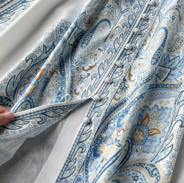 レディース ワンピース ドレス ロング 長袖 ボリューム袖 ランタンスリーブ フレア Aライン 裾ワイド ベルト ウエストマーク ハイウエスト 異国風 ボタン 大人可愛い きれいめ 上品 おしゃれ