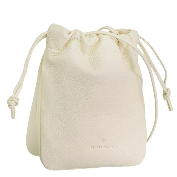 IL BISONTE ホワイトレザーショルダーバッグ イルビゾンテ バッグ