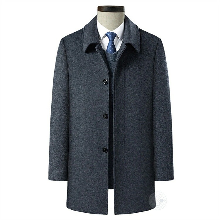 超ロングコート ステンカラーコート メンズ 裏起毛 暖かい ビジネスコート ウールコート チェスターコート ロングコート メルトン 膝上丈 膝丈 膝下丈 アウター 40代 50代 冬コート スリム 通