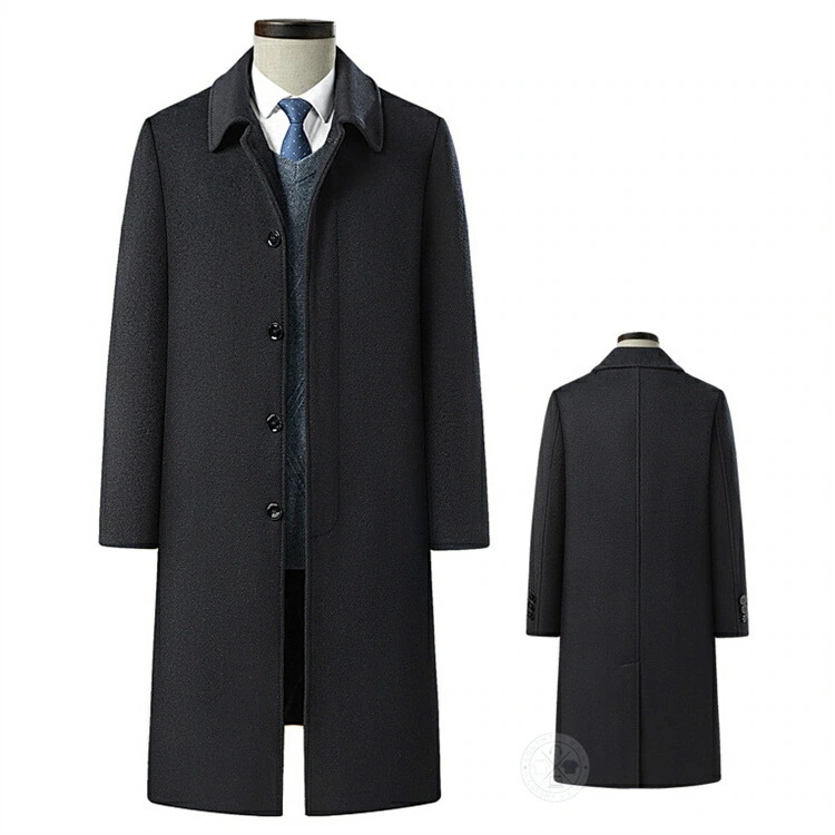 超ロングコート ステンカラーコート メンズ 裏起毛 暖かい ビジネスコート ウールコート チェスターコート ロングコート メルトン 膝上丈 膝丈 膝下丈 アウター 40代 50代 冬コート スリム 通