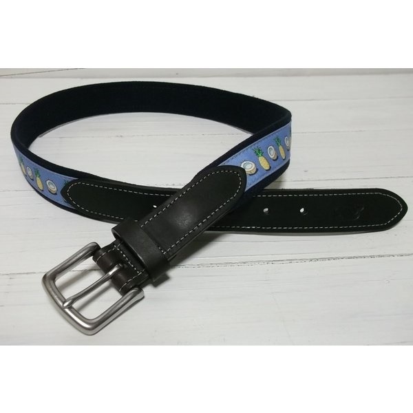 ヴィニヤードヴァインズ 本革製 レザー 布ベルト アメリカ製 ブルー vineyard vines VV4-052 ヴィニヤードヴァインズ 本革製 レザー 布ベルト アメリカ製 ブルー vineyard vines VV4-052