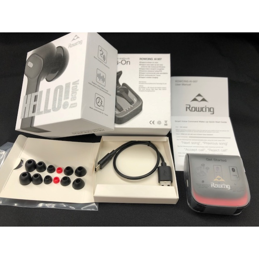 Bluetooth ワイヤレス イヤホン TWS 防水 ボイストリガー機能搭載！ 完全ワイヤレスイヤホン ROWCING AI-007