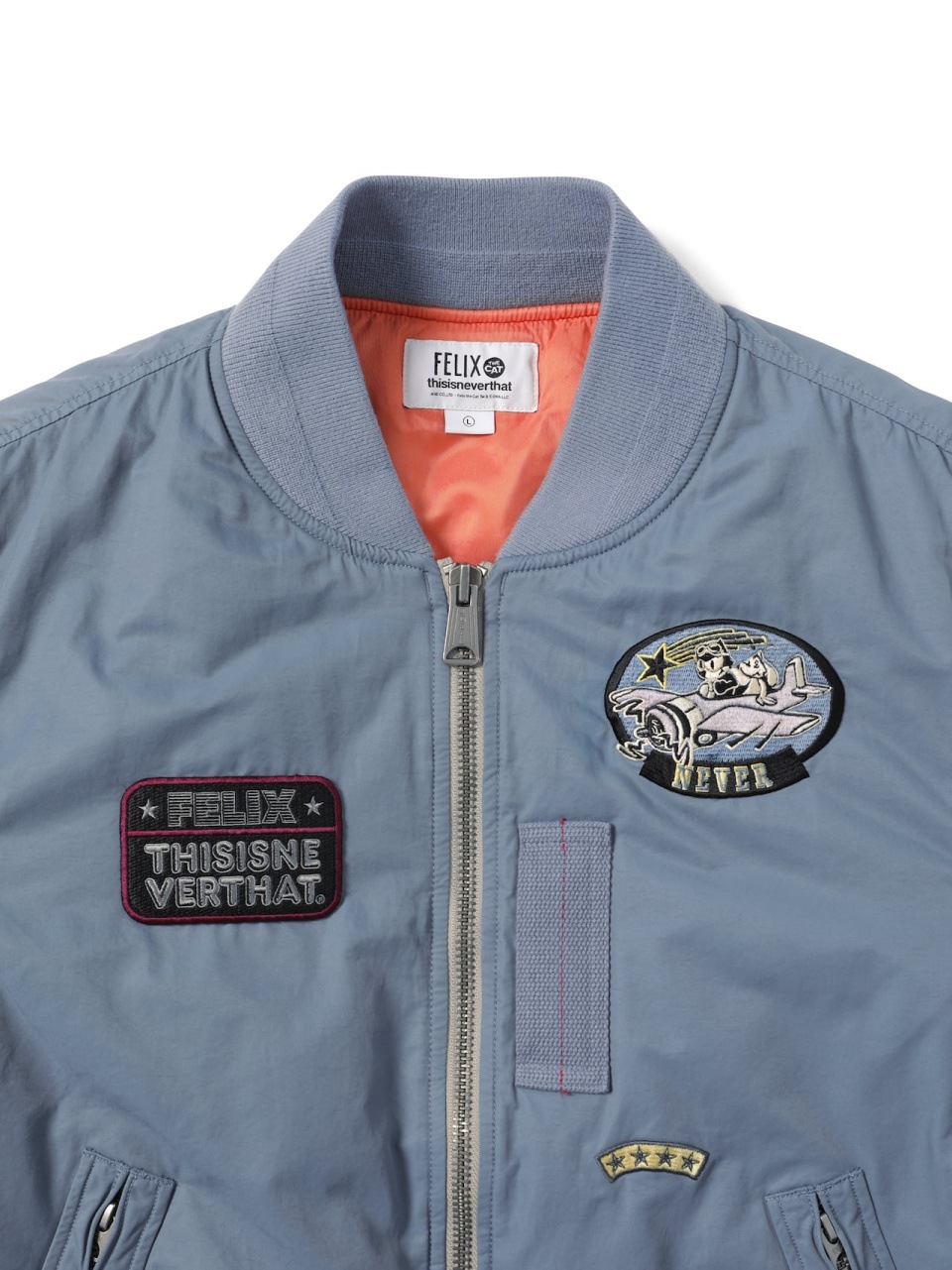 【THISISNEVERTHAT】 TNT FELIX BOMBER JACKET : BLUE GREY 【THISISNEVERTHAT】 TNT FELIX BOMBER JACKET : BLUE GREY
