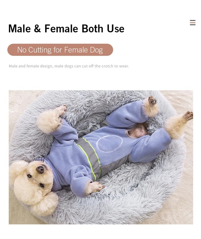 小さな犬のためのフリースの服脚付きの暖かいコート反射子犬のパジャマ完全に密閉されたカトラリー秋冬