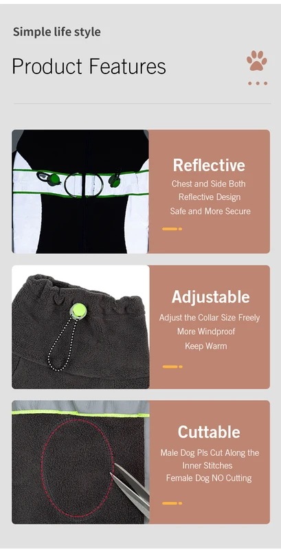 小さな犬のためのフリースの服脚付きの暖かいコート反射子犬のパジャマ完全に密閉されたカトラリー秋冬