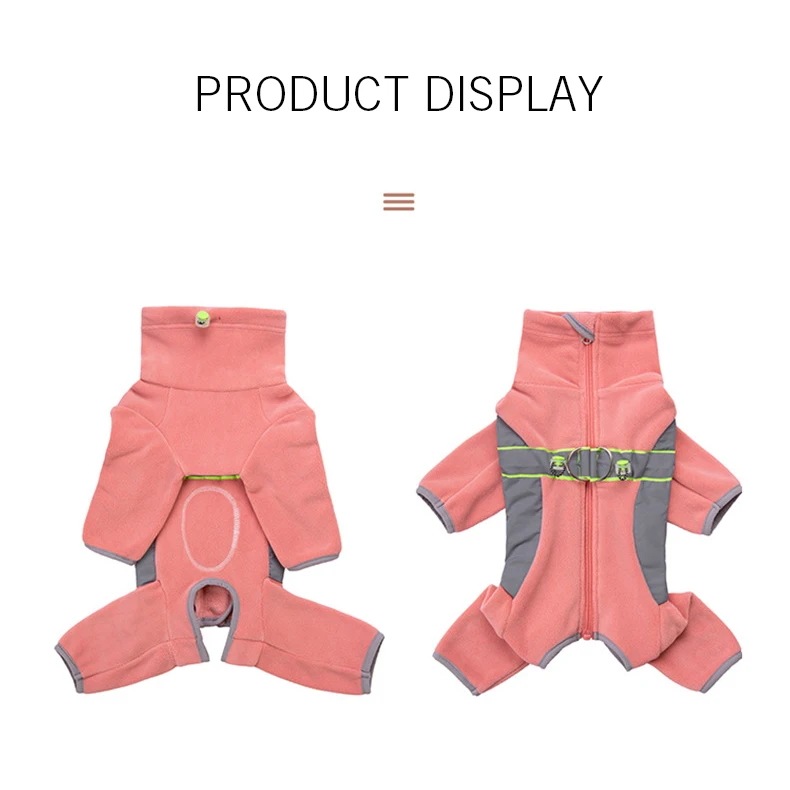 小さな犬のためのフリースの服脚付きの暖かいコート反射子犬のパジャマ完全に密閉されたカトラリー秋冬