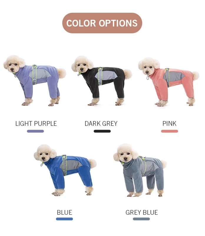 小さな犬のためのフリースの服脚付きの暖かいコート反射子犬のパジャマ完全に密閉されたカトラリー秋冬