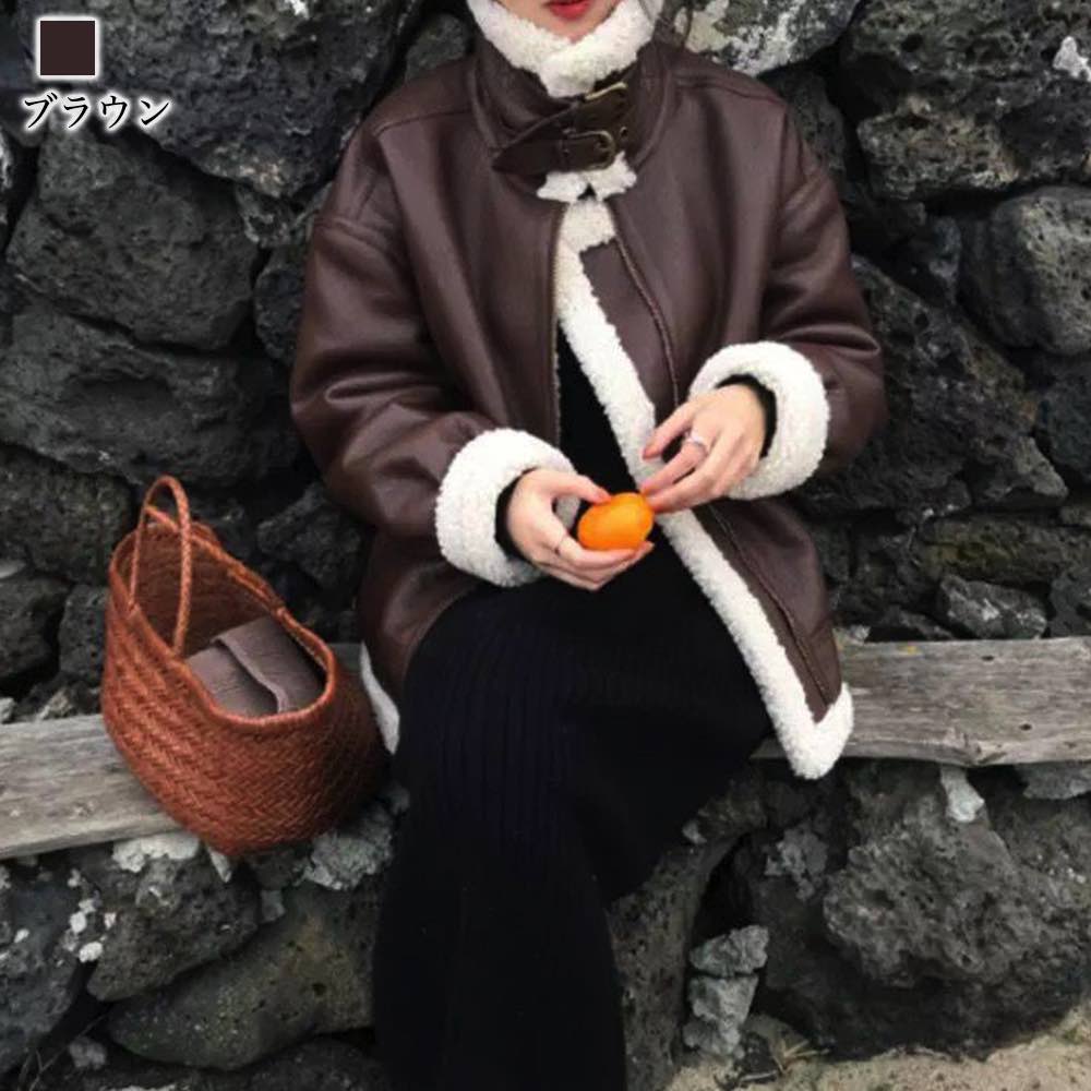 ライダースジャケット レディース ボアレザーコート コート 着こなし ショット 30代 40代 ブルゾン アウター 人気 ライダース レザー 厚手 春 スエード おしゃれ ブランド レザージャケット