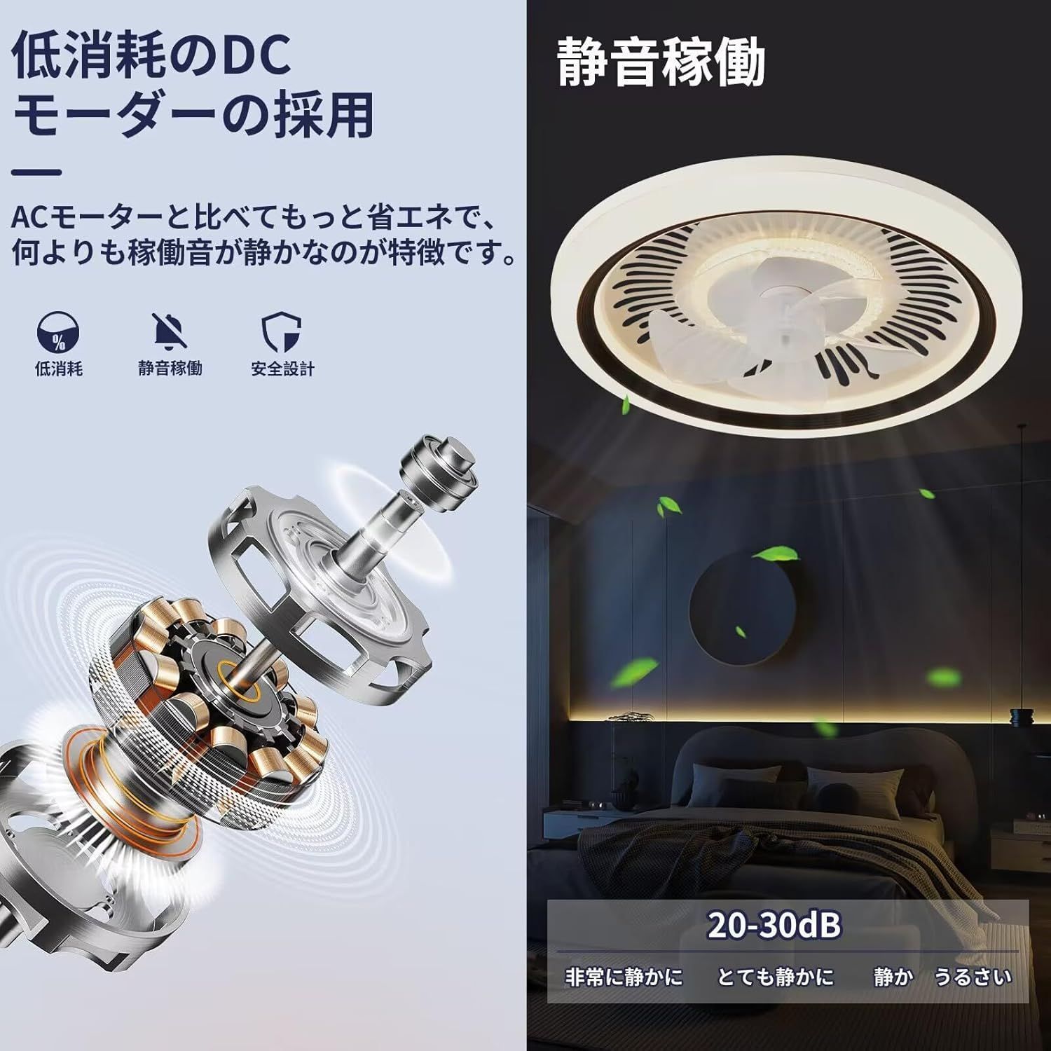 シーリングファンライト LED シーリングライト 調光調色 ファン 50cm 扇風機 APPリモコン遠隔操作 LED天井ライト 風量 6階段調整 ナイトライト付き ファン付き照明 正逆回転切り替え 照