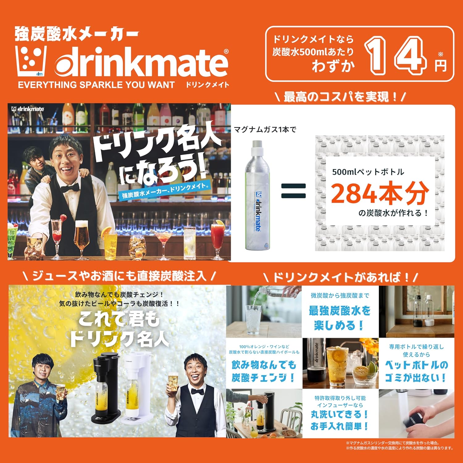 【ドリンクメイト公式 Shop 限定】Series650 スターターセット 超々特別 オリジナルセット ホワイト(予備用142Lガスシリンダー・専用Sボトル・ ステンレスタンプラーが標準セット)