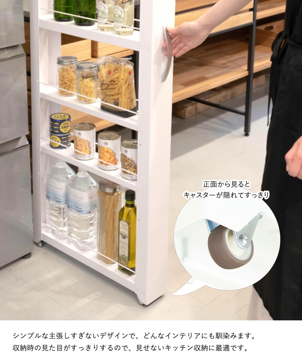 トールワゴン ハイタイプ 幅20cm ホワイト NWH-200 田窪工業所 トールワゴン ハイタイプ 幅20cm ホワイト NWH-200 田窪工業所
