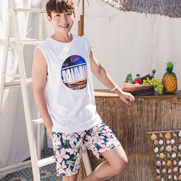 (Vivarup) ラベンダーメンズ水着 SP9765M フラワーショーツ水着ボードショーツビーチパンツビッグサイズビーチウェア