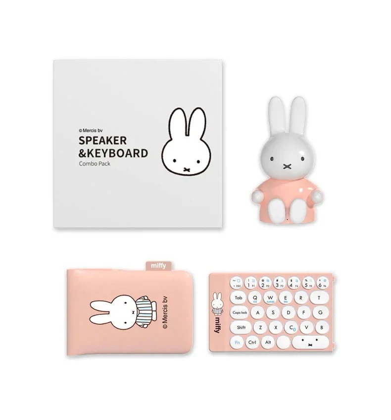ミッフィー キーボードとスピーカーのコンボ パック Bluetooth 新年プレゼント マルチペアリングBluetooth ワイヤレス キーボードミッフィ