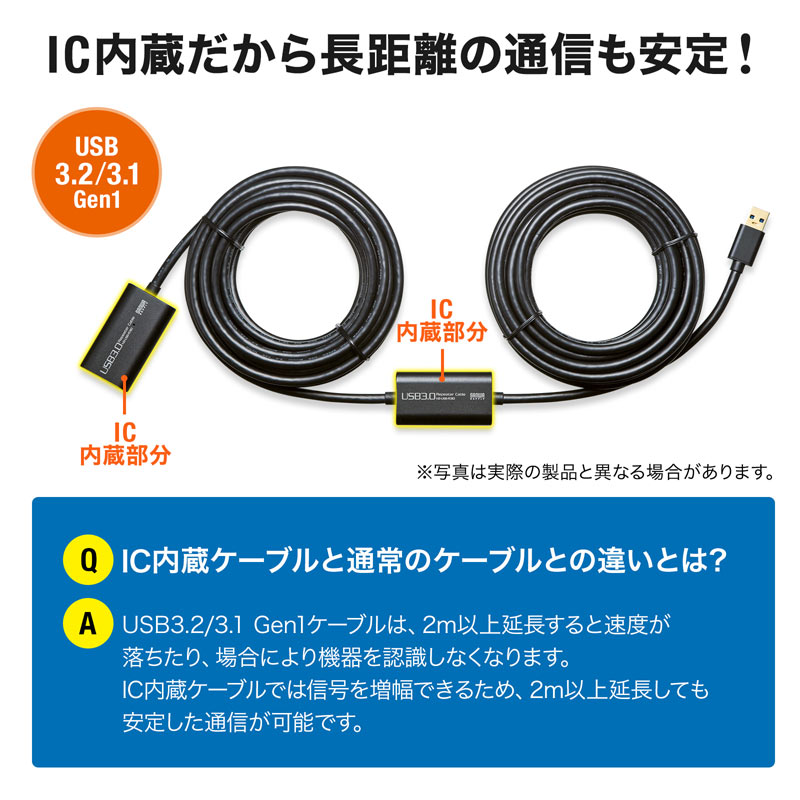 USB3.2アクティブリピーターケーブル10m KB-USB-R310