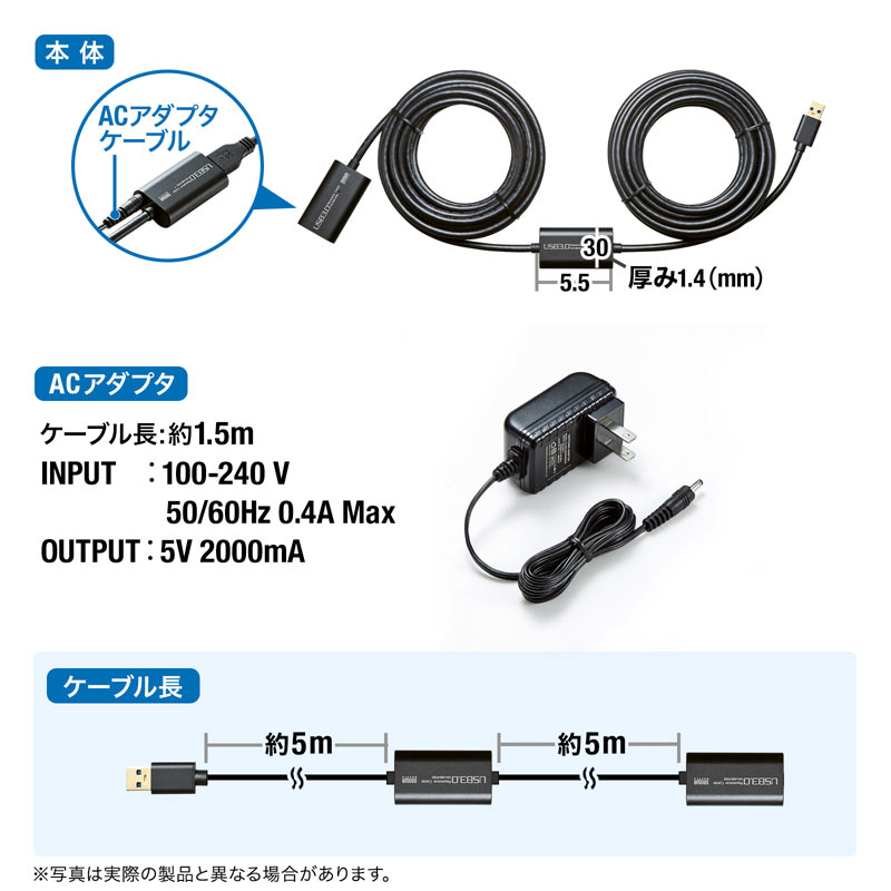 USB3.2アクティブリピーターケーブル10m KB-USB-R310