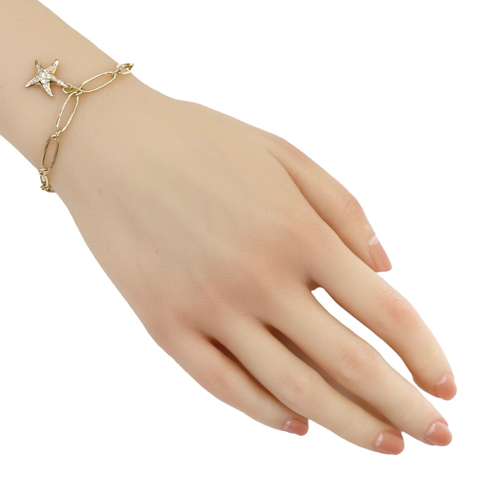 ティファニー スターフィッシュ ブレスレット 18金 K18イエローゴールド ダイヤモンド TIFFANY&Co. 中古 美品