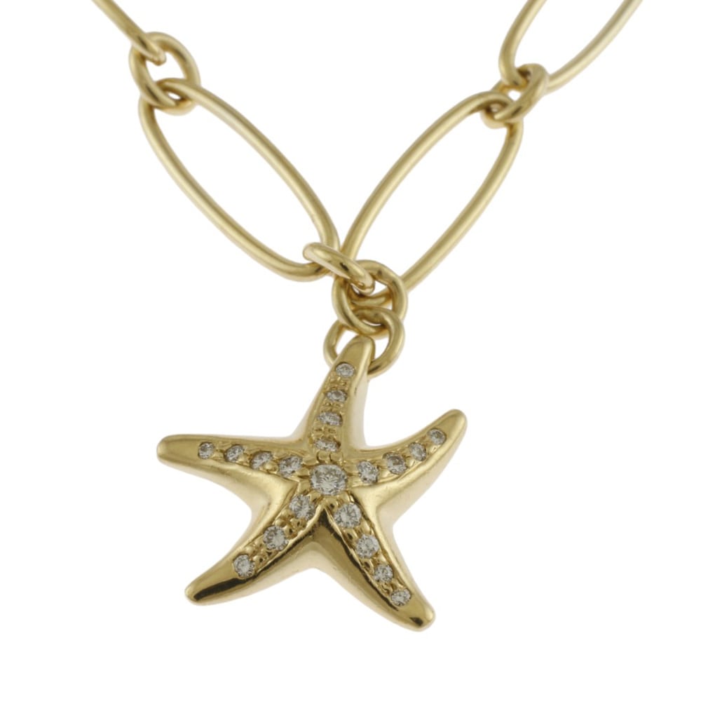 ティファニー スターフィッシュ ブレスレット 18金 K18イエローゴールド ダイヤモンド TIFFANY&Co. 中古 美品