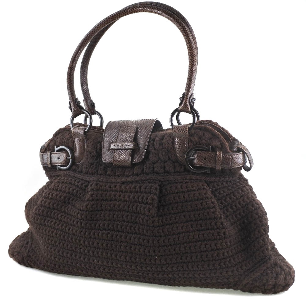 フェラガモ ショルダーバッグ EZ-21 5803 ニット ミニバッグ付！！ フェラガモ ショルダーバッグ EZ-21 5803 ニット ミニバッグ付！！