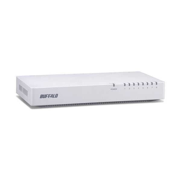 バッファロー10／100M対応 スイッチングハブ 電源内蔵 8ポート ホワイト LSW4-TX-8NP／WH 1台
