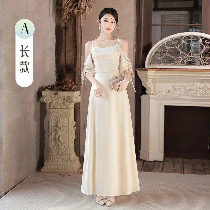 今年人気のドレスシャンパンサテンの新しいシンプルなガウン成人式 演奏会 発表会 卒業式 結婚式 今年人気のドレスシャンパンサテンの新しいシンプルなガウン成人式 演奏会 発表会 卒業式 結婚式