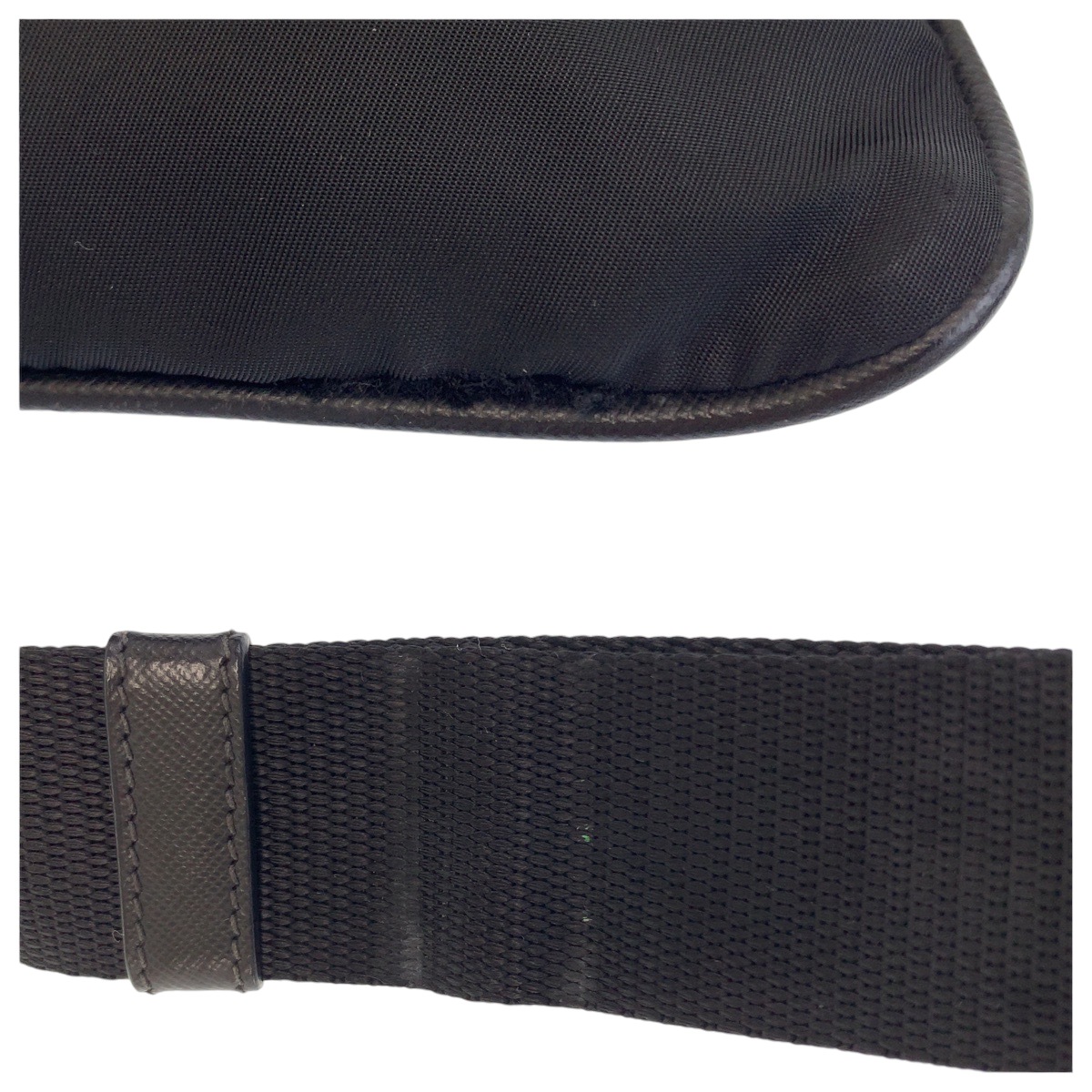 美品 テスート 三角ロゴプレート ブラック 黒 シルバー金具 ナイロン VA0340 ショルダーバッグ メッセンジャーバッグ メンズ 502878