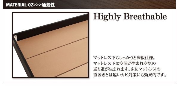 ローベッド ダブルベッド スタンダードポケットコイルマットレス付き ヘッドボードレス