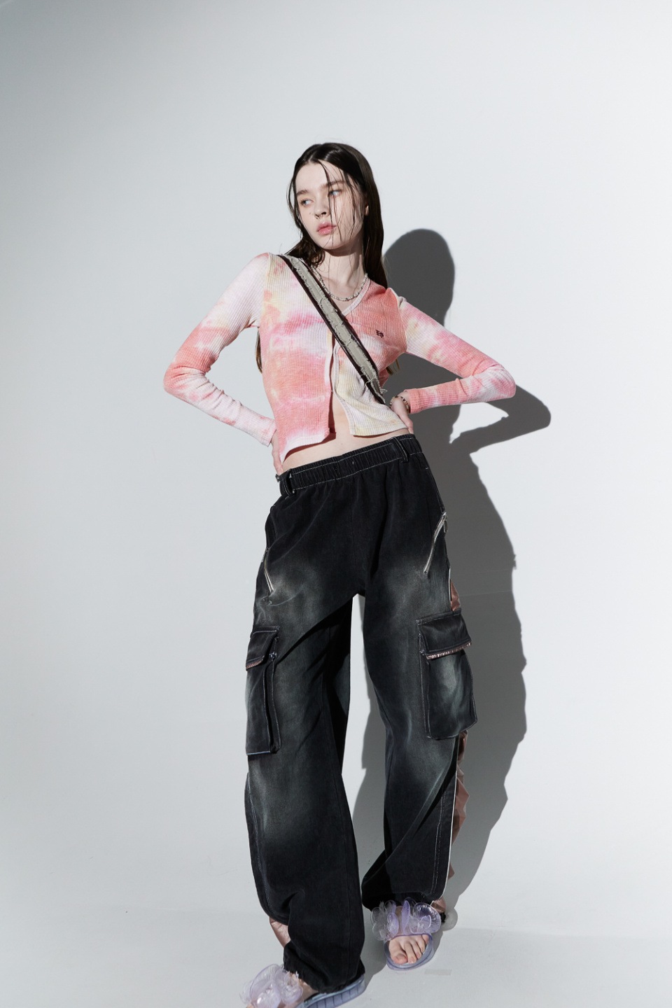 【RSSC】 WRINKLE MIXED CARGO DENIM PANTS : BLACK 【RSSC】 WRINKLE MIXED CARGO DENIM PANTS : BLACK