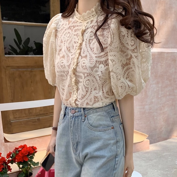 トップス ブラウス レースブラウス 0 袖あり 五分袖 パフスリーブ 襟付き ハイネック レース シフォン フリル 透け感 シースルー かわいい 大人可愛い きれいめ 大人 上品 おしゃれ レトロ トップス ブラウス レースブラウス 0 袖あり 五分袖 パフスリーブ 襟付き ハイネック レース シフォン フリル 透け感 シースルー かわいい 大人可愛い きれいめ 大人 上品 おしゃれ レトロ